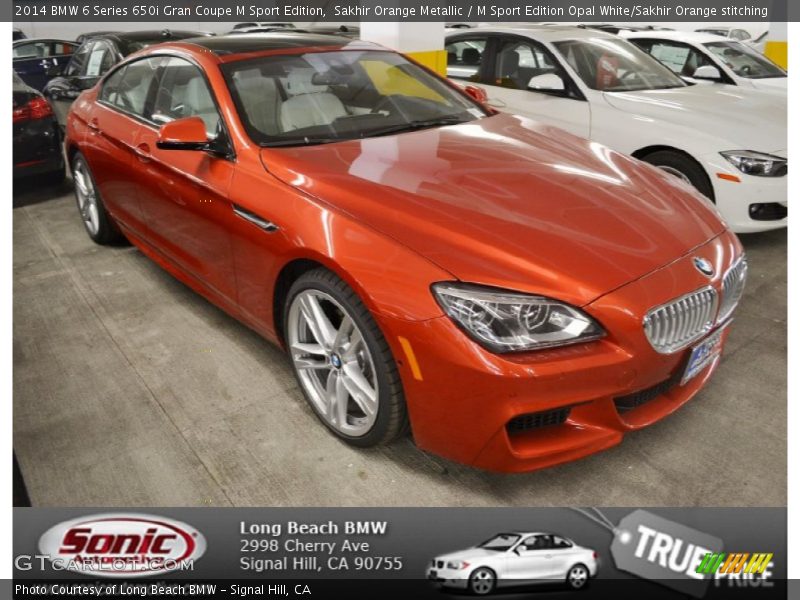 Sakhir Orange Metallic / M Sport Edition Opal White/Sakhir Orange stitching 2014 BMW 6 Series 650i Gran Coupe M Sport Edition