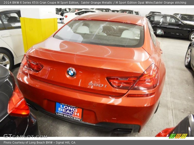 Sakhir Orange Metallic / M Sport Edition Opal White/Sakhir Orange stitching 2014 BMW 6 Series 650i Gran Coupe M Sport Edition