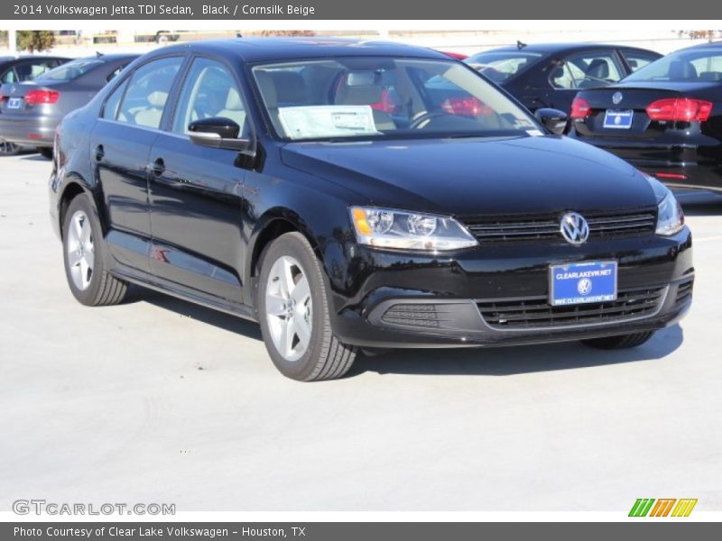 Black / Cornsilk Beige 2014 Volkswagen Jetta TDI Sedan