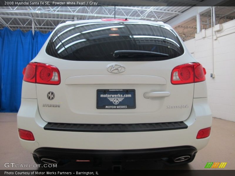 Powder White Pearl / Gray 2008 Hyundai Santa Fe SE