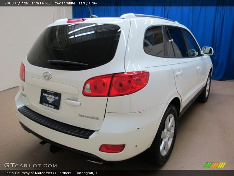 Powder White Pearl / Gray 2008 Hyundai Santa Fe SE