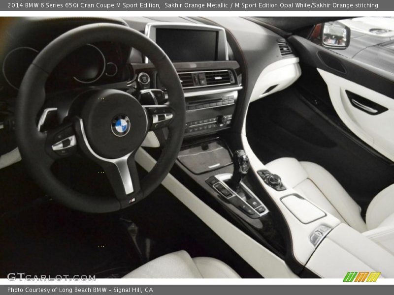  2014 6 Series 650i Gran Coupe M Sport Edition M Sport Edition Opal White/Sakhir Orange stitching Interior