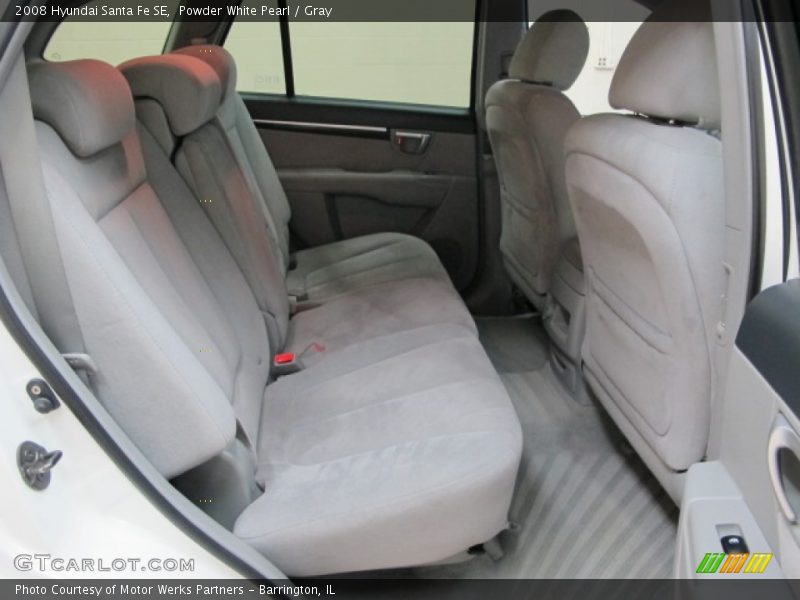 Powder White Pearl / Gray 2008 Hyundai Santa Fe SE