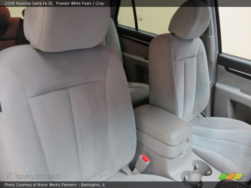 Powder White Pearl / Gray 2008 Hyundai Santa Fe SE