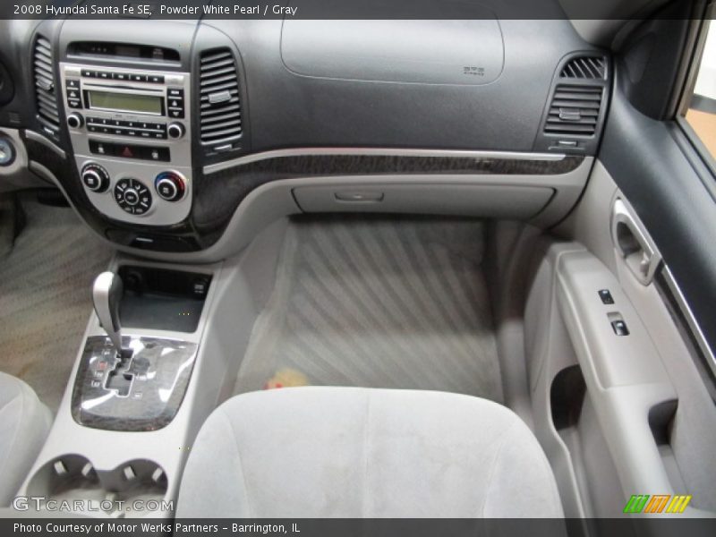 Powder White Pearl / Gray 2008 Hyundai Santa Fe SE