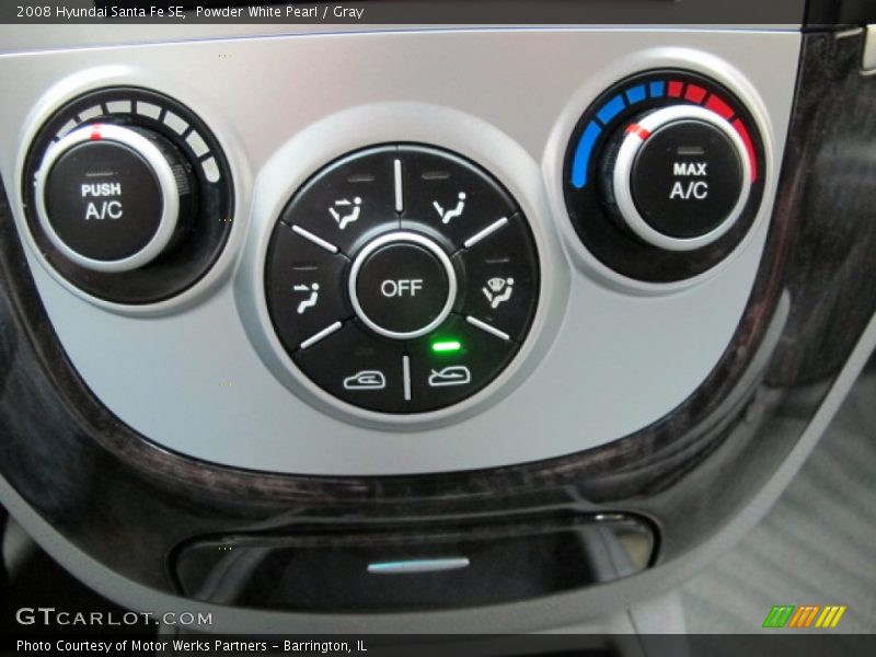 Powder White Pearl / Gray 2008 Hyundai Santa Fe SE