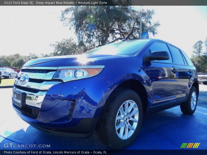 Deep Impact Blue Metallic / Medium Light Stone 2013 Ford Edge SE