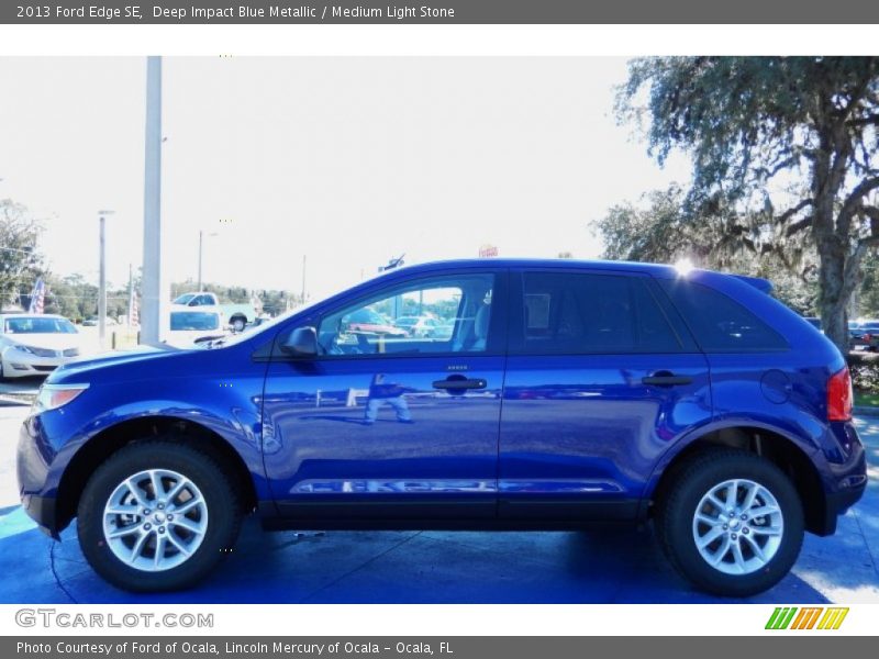 Deep Impact Blue Metallic / Medium Light Stone 2013 Ford Edge SE