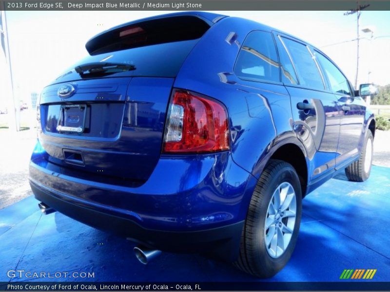 Deep Impact Blue Metallic / Medium Light Stone 2013 Ford Edge SE