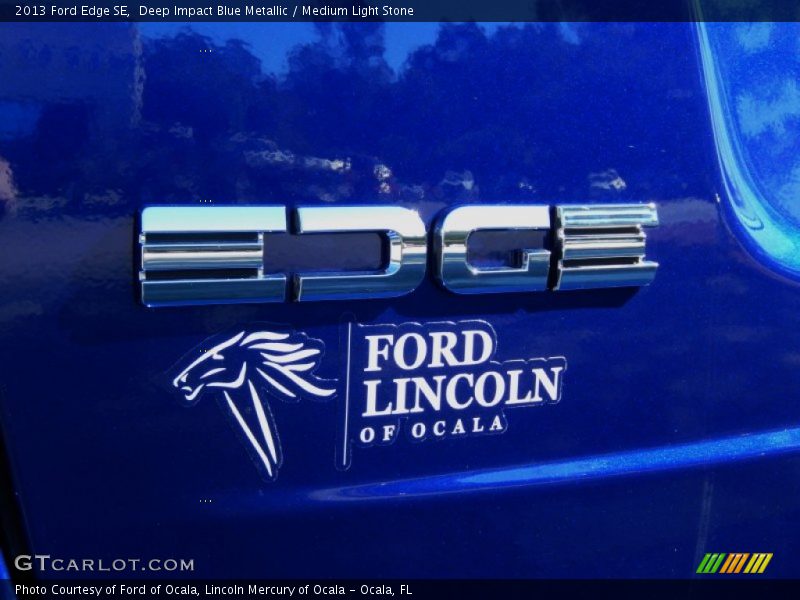 Deep Impact Blue Metallic / Medium Light Stone 2013 Ford Edge SE