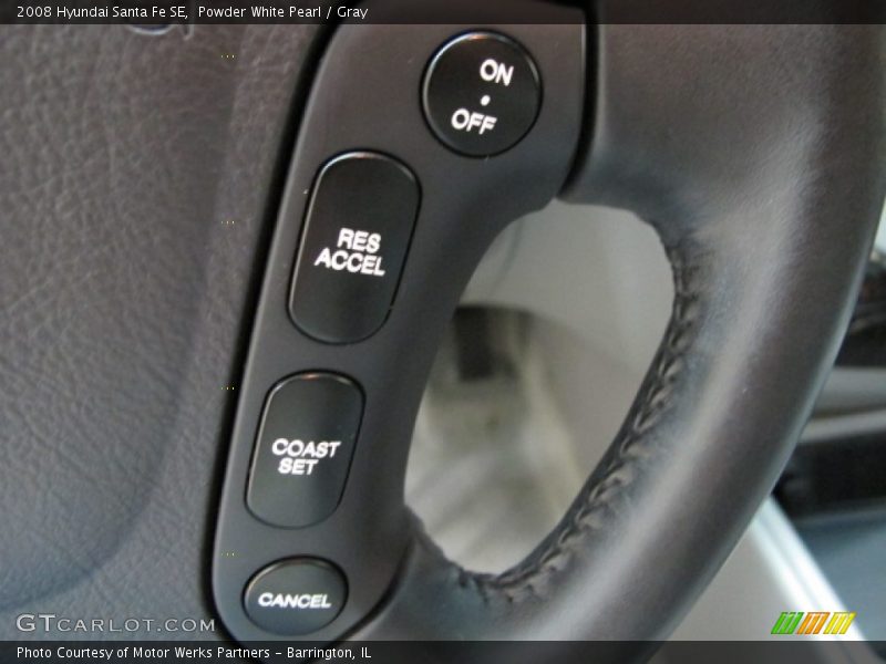Powder White Pearl / Gray 2008 Hyundai Santa Fe SE