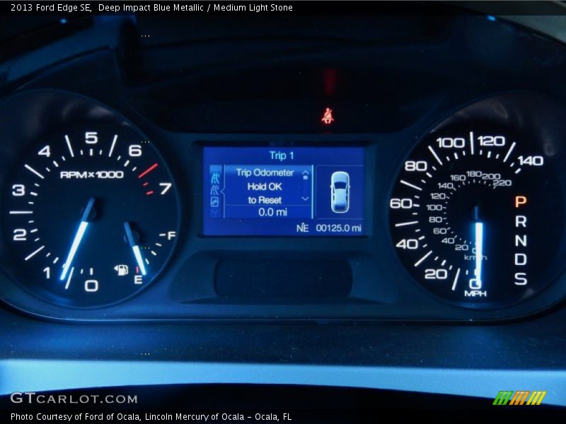 Deep Impact Blue Metallic / Medium Light Stone 2013 Ford Edge SE