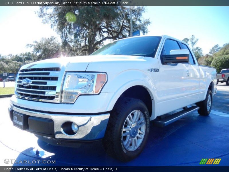 White Platinum Metallic Tri-Coat / Black 2013 Ford F150 Lariat SuperCab