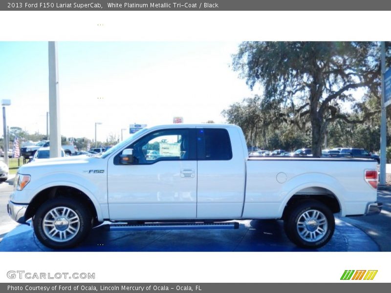 White Platinum Metallic Tri-Coat / Black 2013 Ford F150 Lariat SuperCab