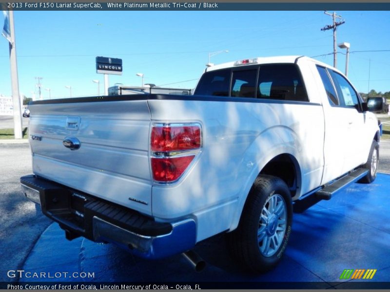 White Platinum Metallic Tri-Coat / Black 2013 Ford F150 Lariat SuperCab