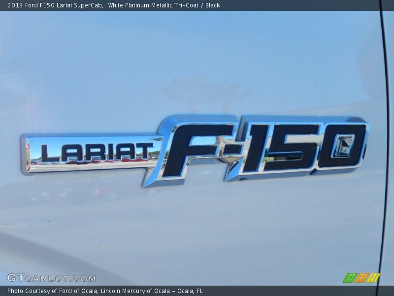 White Platinum Metallic Tri-Coat / Black 2013 Ford F150 Lariat SuperCab