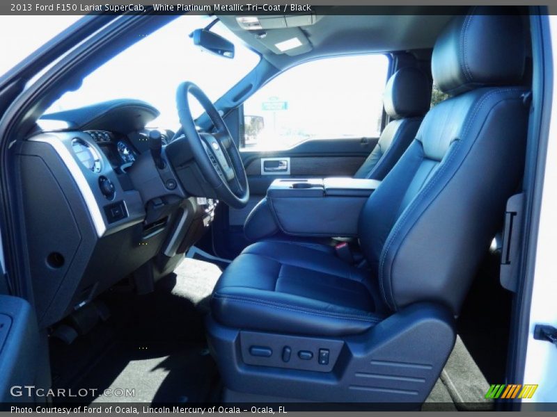 White Platinum Metallic Tri-Coat / Black 2013 Ford F150 Lariat SuperCab