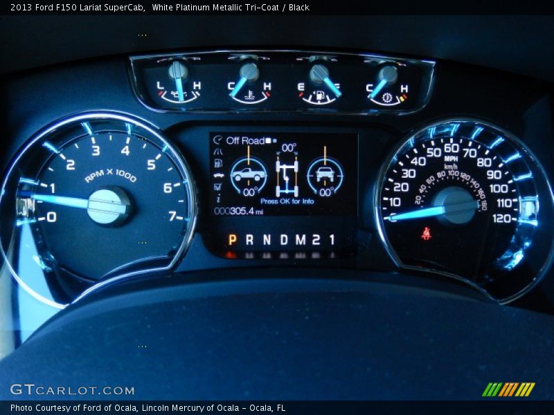 White Platinum Metallic Tri-Coat / Black 2013 Ford F150 Lariat SuperCab