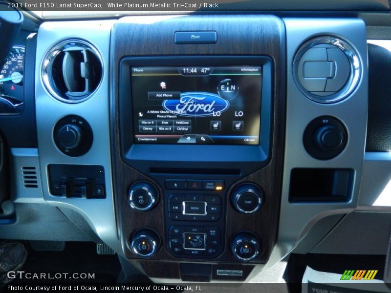 White Platinum Metallic Tri-Coat / Black 2013 Ford F150 Lariat SuperCab