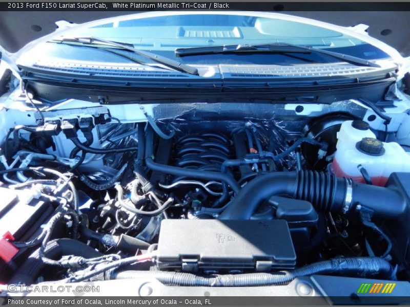 White Platinum Metallic Tri-Coat / Black 2013 Ford F150 Lariat SuperCab