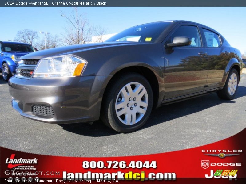 Granite Crystal Metallic / Black 2014 Dodge Avenger SE