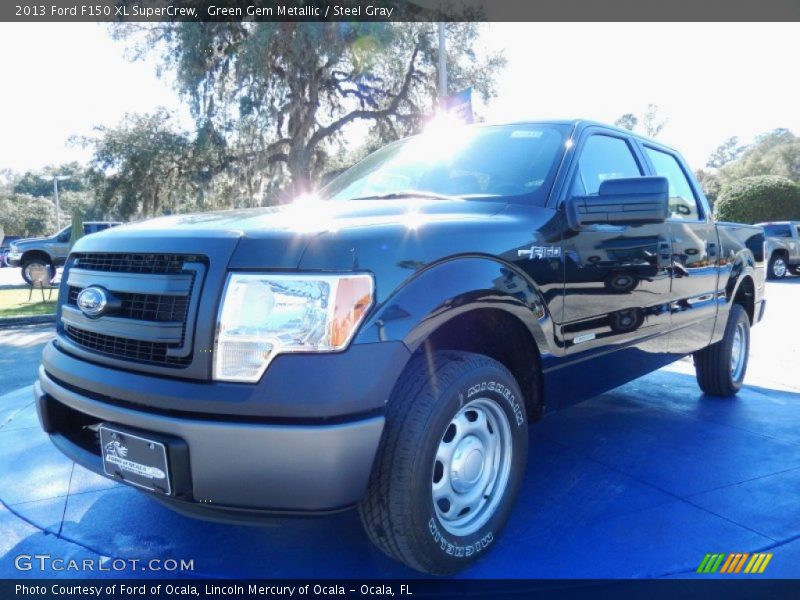 Green Gem Metallic / Steel Gray 2013 Ford F150 XL SuperCrew