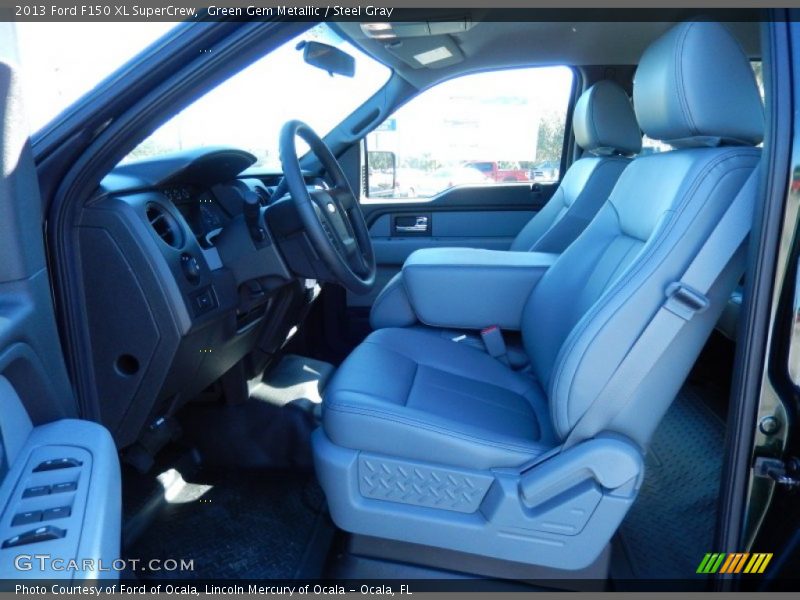 Green Gem Metallic / Steel Gray 2013 Ford F150 XL SuperCrew