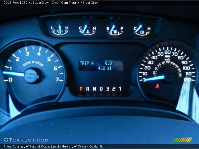 Green Gem Metallic / Steel Gray 2013 Ford F150 XL SuperCrew