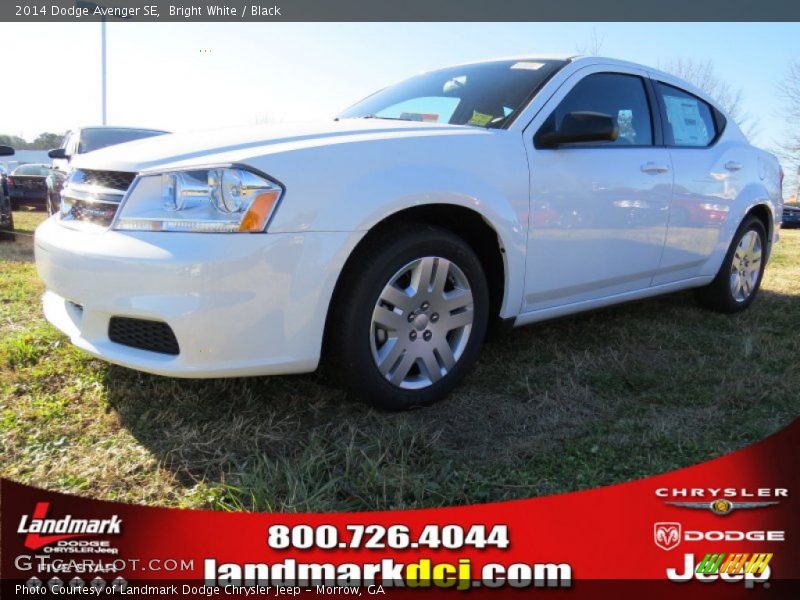 Bright White / Black 2014 Dodge Avenger SE