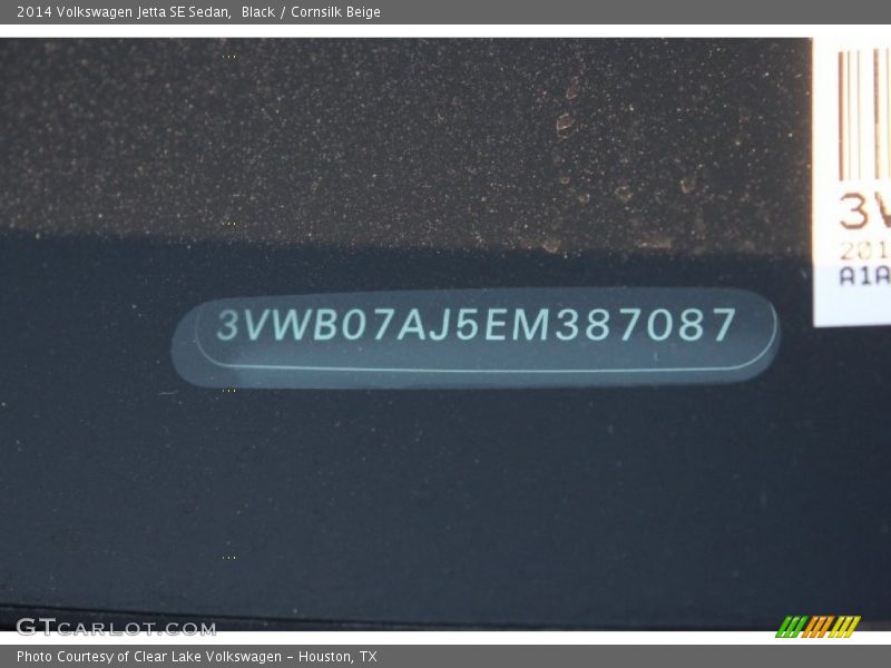 Black / Cornsilk Beige 2014 Volkswagen Jetta SE Sedan