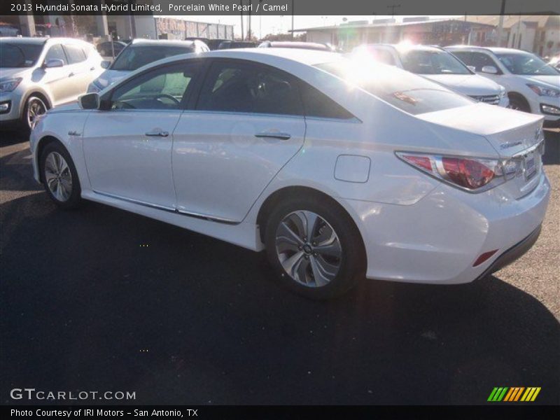 Porcelain White Pearl / Camel 2013 Hyundai Sonata Hybrid Limited