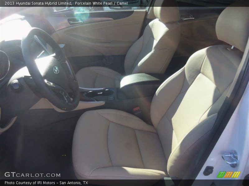 Porcelain White Pearl / Camel 2013 Hyundai Sonata Hybrid Limited