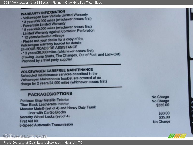 Platinum Gray Metallic / Titan Black 2014 Volkswagen Jetta SE Sedan