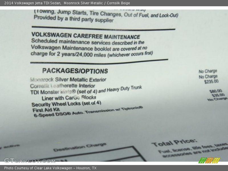 Moonrock Silver Metallic / Cornsilk Beige 2014 Volkswagen Jetta TDI Sedan
