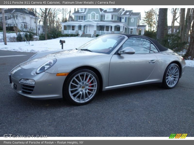 Platinum Silver Metallic / Carrera Red 2011 Porsche 911 Carrera 4S Cabriolet