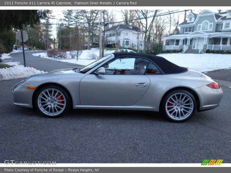 Platinum Silver Metallic / Carrera Red 2011 Porsche 911 Carrera 4S Cabriolet