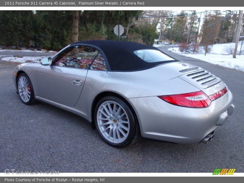 Platinum Silver Metallic / Carrera Red 2011 Porsche 911 Carrera 4S Cabriolet