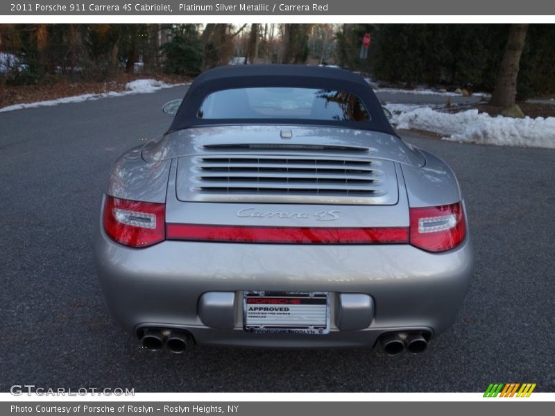 Platinum Silver Metallic / Carrera Red 2011 Porsche 911 Carrera 4S Cabriolet
