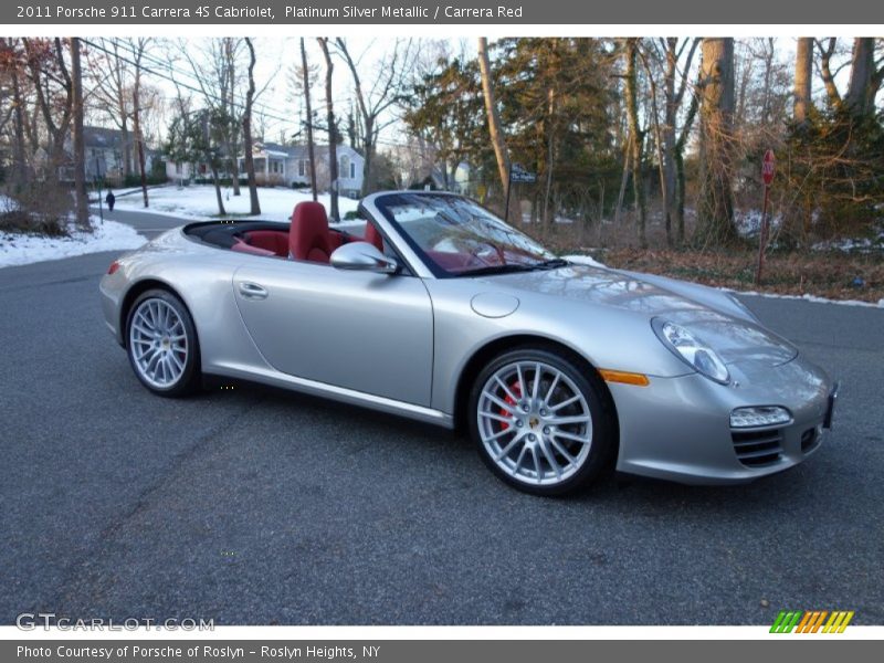 Platinum Silver Metallic / Carrera Red 2011 Porsche 911 Carrera 4S Cabriolet