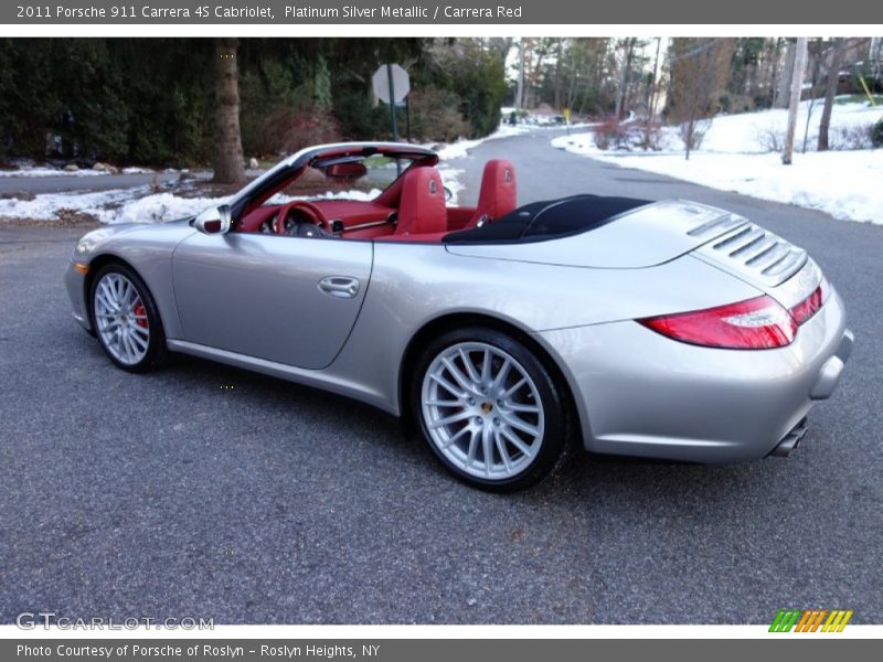 Platinum Silver Metallic / Carrera Red 2011 Porsche 911 Carrera 4S Cabriolet