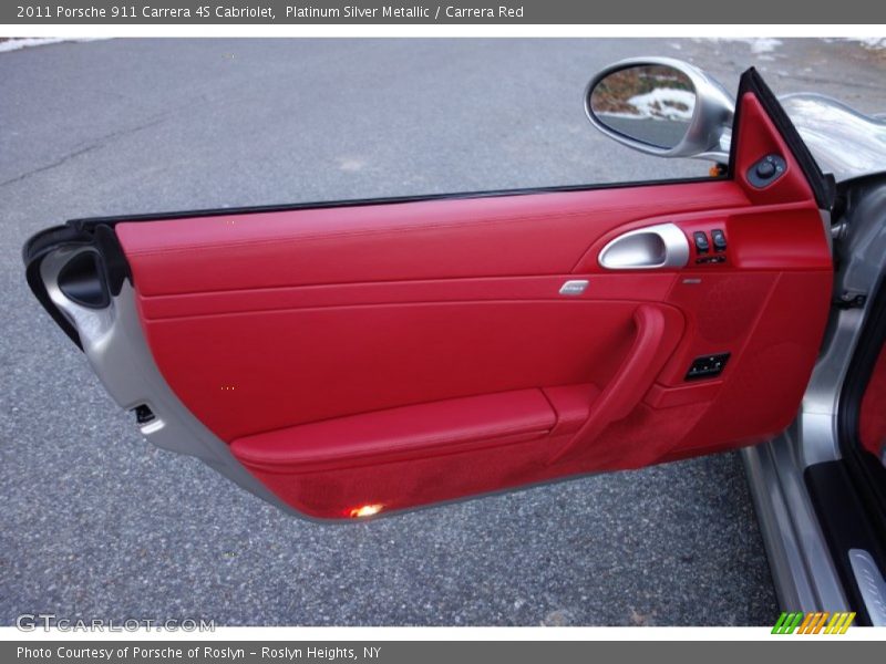 Platinum Silver Metallic / Carrera Red 2011 Porsche 911 Carrera 4S Cabriolet