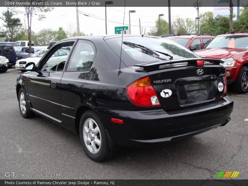 Ebony Black / Gray 2004 Hyundai Accent GL Coupe