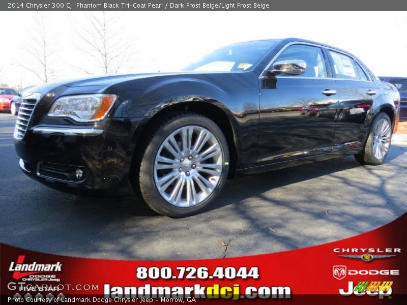 Phantom Black Tri-Coat Pearl / Dark Frost Beige/Light Frost Beige 2014 Chrysler 300 C