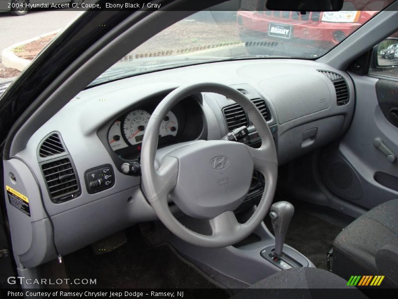 Ebony Black / Gray 2004 Hyundai Accent GL Coupe