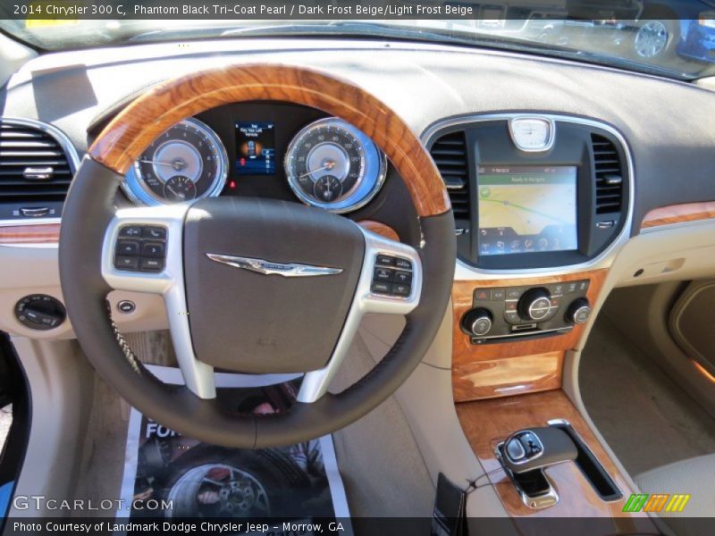 Phantom Black Tri-Coat Pearl / Dark Frost Beige/Light Frost Beige 2014 Chrysler 300 C