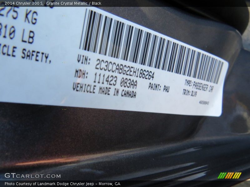 Granite Crystal Metallic / Black 2014 Chrysler 300 S