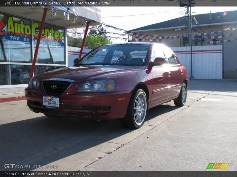 Electric Red Metallic / Gray 2005 Hyundai Elantra GT Sedan