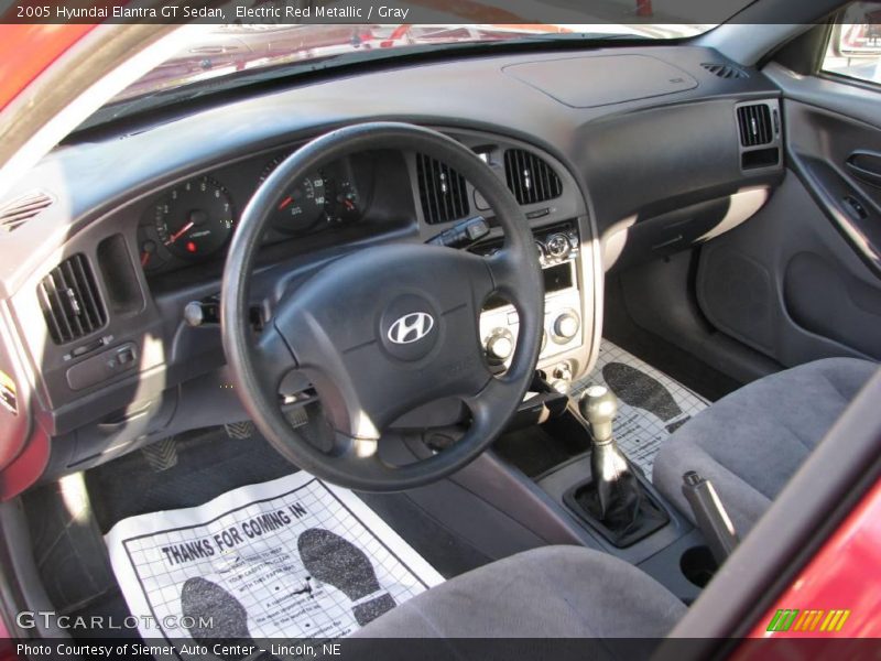 Electric Red Metallic / Gray 2005 Hyundai Elantra GT Sedan