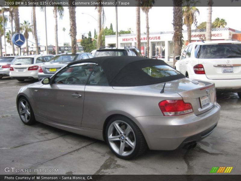 Cashmere Silver Metallic / Taupe 2009 BMW 1 Series 135i Convertible