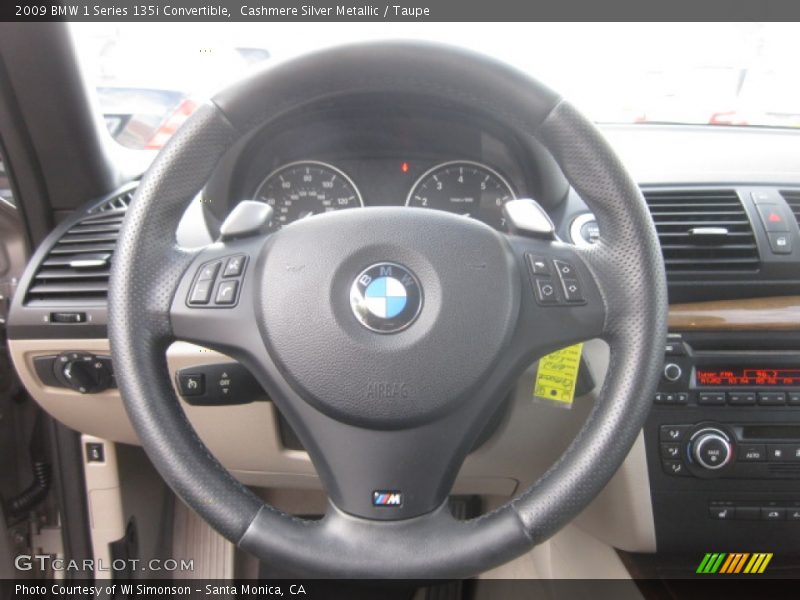 Cashmere Silver Metallic / Taupe 2009 BMW 1 Series 135i Convertible